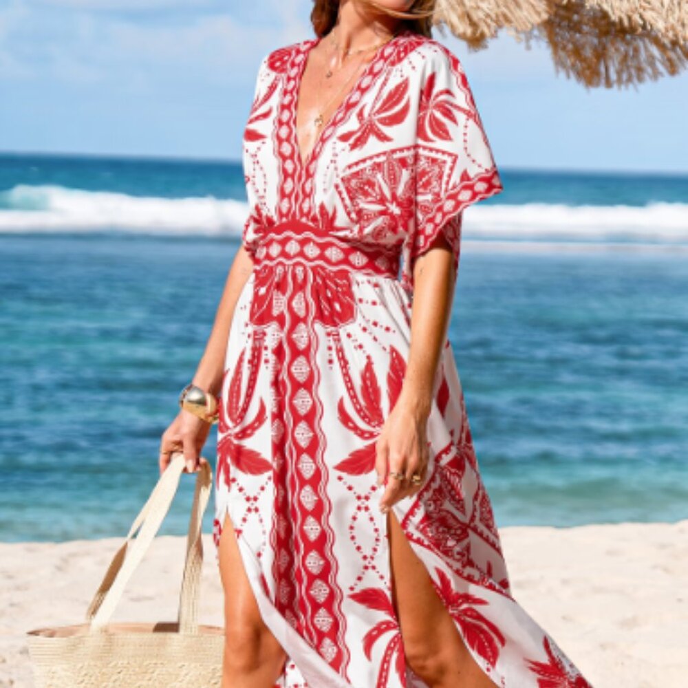 Cupshe Sahara Soul Ornate Maxi Dress, Size M